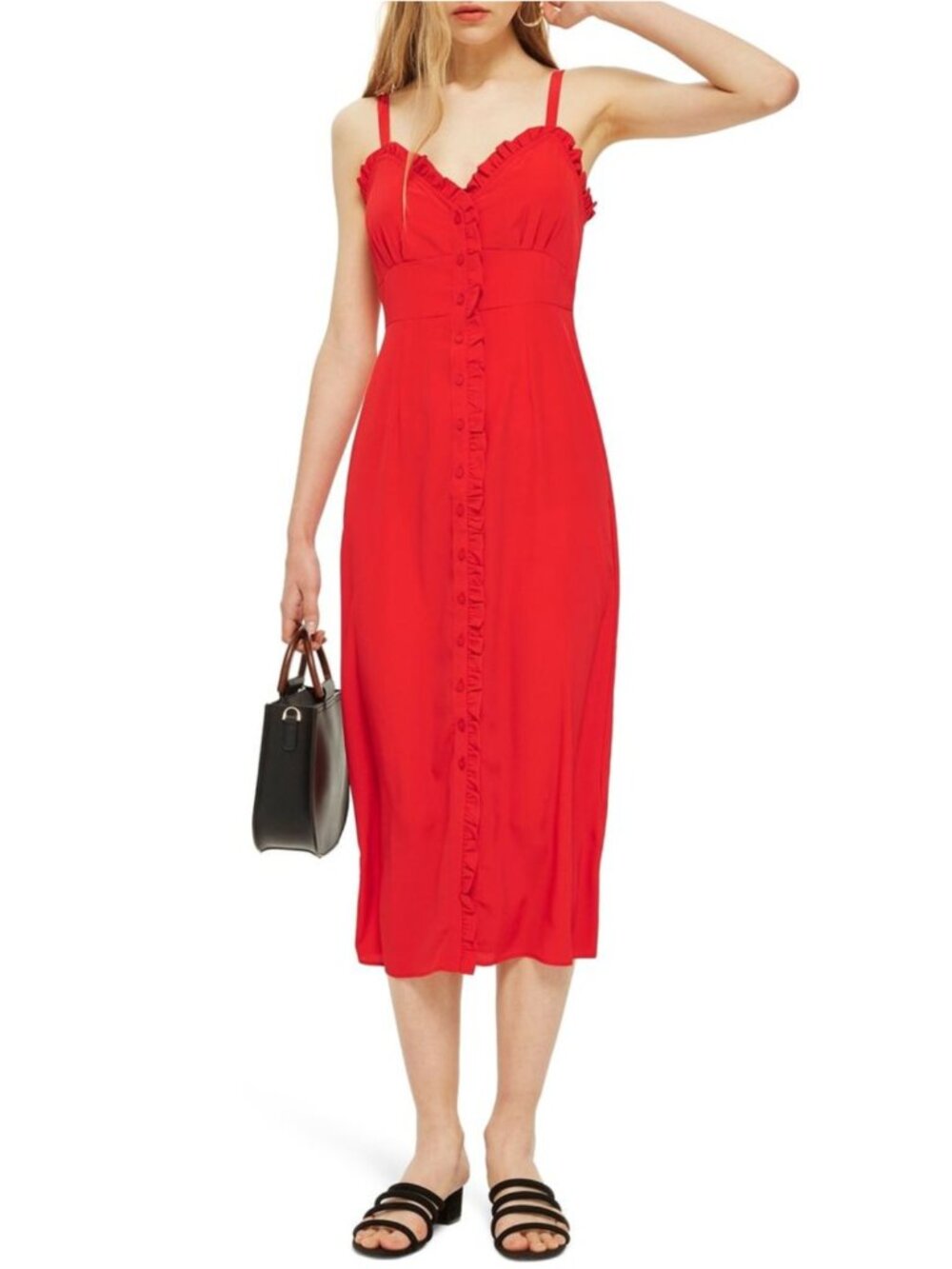 🆕 Topshop | Ruffle Button Down Slipdress
